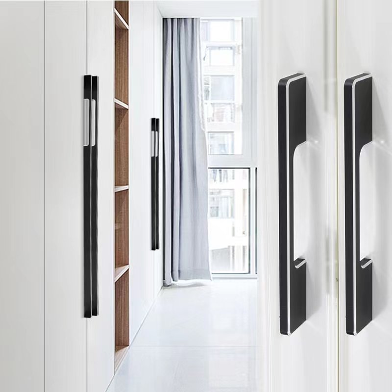 Manufacturer's direct sales of modern minimalist aluminum alloy door handles, American style black shoe cabinets, wardrobes, extended cabinet door handles